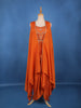 Rust Orange Floral Embroidered Design Georgette Skirt Top