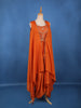 Rust Orange Floral Embroidered Design Georgette Skirt Top