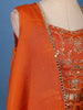 Rust Orange Floral Embroidered Design Georgette Skirt Top