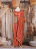 Rust Orange Floral Embroidered Design Tissue Organza Peplum Palazzo Suit with Dupatta