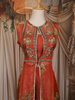 Rust Orange Floral Embroidered Design Tissue Silk Palazzo Suit