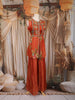 Rust Orange Floral Embroidered Design Tissue Silk Palazzo Suit