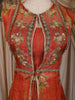 Rust Orange Floral Embroidered Design Tissue Silk Palazzo Suit