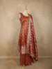 Rust Orange Floral Embroidered Tissue Silk Palazzo Suit with Dupatta