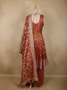 Rust Orange Floral Embroidered Tissue Silk Palazzo Suit with Dupatta