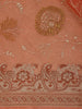 Rust Orange Floral Embroidery Design Organza Saree
