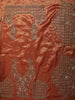 Rust Orange Floral Heavy Sequins and Beads Embroidered Design Tissue Designer Saree