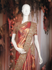 Rust Orange Floral Heavy Sequins and Beads Embroidered Design Tissue Designer Saree