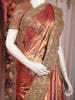 Rust Orange Floral Heavy Sequins and Beads Embroidered Design Tissue Designer Saree