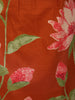 Rust Orange Floral Printed Design Cotton Salwar Suit with Dupatta