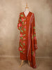 Rust Orange Floral Printed Design Cotton Salwar Suit with Dupatta