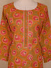 Rust Orange Floral Printed Design Cotton Straight Cut Salwar Suit