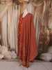 Rust Orange Floral Printed Design Cotton Straight Cut Salwar Suit with Matching Dupatta
