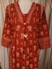 Rust Orange Floral Printed Design Cotton Straight Cut Salwar Suit with Matching Dupatta