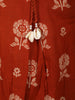 Rust Orange Floral Printed Design Cotton Straight Cut Salwar Suit with Matching Dupatta