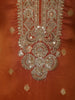Rust Orange Floral Sequins Embroidered Design Georgette Sharara Suit with Dupatta