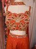 Rust Orange Floral Sequins and Beads Embroidered Design Georgette Palazzo Suit with Matching Choker Dupatta