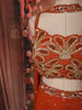 Rust Orange Floral Sequins and Beads Embroidered Design Georgette Palazzo Suit with Matching Choker Dupatta