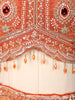 Rust Orange Floral Sequins and Beads Embroidered Design Tissue Banarasi Bridal Lehenga with Matching Dupatta
