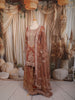 Rust Orange Floral Sequins and Zari Embroidered Design Tissue Silk Palazzo Suit with Matching Dupatta