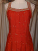 Rust Orange Floral Thread Embroidered Design Georgette Anarkali Salwar Suit with Dupatta