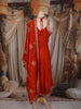 Rust Orange Floral Thread Embroidered Design Georgette Anarkali Salwar Suit with Dupatta