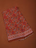 Rust Orange Floral Vine Printed Design Cotton Casual Wear Saree