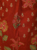 Rust Orange Floral Vine Printed Design Pure Cotton Straight Cut Salwar Suit with Matching Dupatta