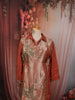 Rust Orange Floral Vine Sequins and Beads Embroidered Design Tissue Silk Party Wear Salwar Suit