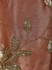 Rust Orange Floral Vine Sequins and Beads Embroidered Design Tissue Silk Party Wear Salwar Suit
