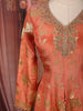 Rust Orange Floral Vine Zari Embroidered Design Banarasi Silk Festive Wear Palazzo Suit with Matching Dupatta