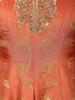 Rust Orange Floral Vine Zari Embroidered Design Banarasi Silk Festive Wear Palazzo Suit with Matching Dupatta