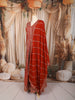Rust Orange Floral Vine Zari Embroidered and Stone Embellished Design Georgette Long Anarkali Gown with Matching Dupatta