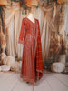 Rust Orange Floral Vine Zari Embroidered and Stone Embellished Design Georgette Long Anarkali Gown with Matching Dupatta