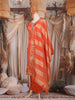 Rust Orange Floral Zari Embroidered Design Crepe Straight Cut Salwar Suit