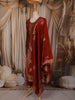Rust Orange Floral Zari Embroidered Design Semi Silk Straight Cut Salwar Suit with Dupatta
