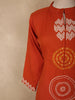 Rust Orange Geometric Printed Design Cotton Salwar Suit with Dupatta