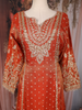 Rust Orange Floral Embroidered Tissue Silk Palazzo Suit with Dupatta