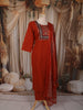 Rust Orange Kalamkari Printed Design Cotton Straight Cut Salwar Suit with Dupatta