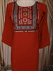 Rust Orange Kalamkari Printed Design Cotton Straight Cut Salwar Suit with Dupatta