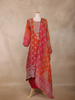 Rust Orange Motifs Design Georgette Straight Cut Salwar Suit