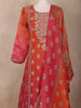 Rust Orange Motifs Design Georgette Straight Cut Salwar Suit