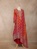 Rust Orange Motifs Design Georgette Straight Cut Salwar Suit