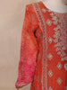 Rust Orange Motifs Design Georgette Straight Cut Salwar Suit