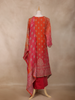Rust Orange Motifs Design Georgette Straight Cut Salwar Suit
