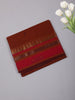Rust Orange Plain Silk Saree with Contrast Pink Zari Border