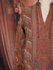 Rust Orange Royal Procession and Geometric Embroidered Design Tissue Silk Men's Kurta Pyjama