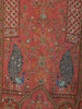 Rust Orange Royal Procession and Geometric Embroidered Design Tissue Silk Men's Kurta Pyjama