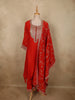 Rust Orange Sequins Embroidered Design Semi Silk Salwar Suit with Designer Dupatta
