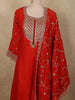 Rust Orange Sequins Embroidered Design Semi Silk Salwar Suit with Designer Dupatta